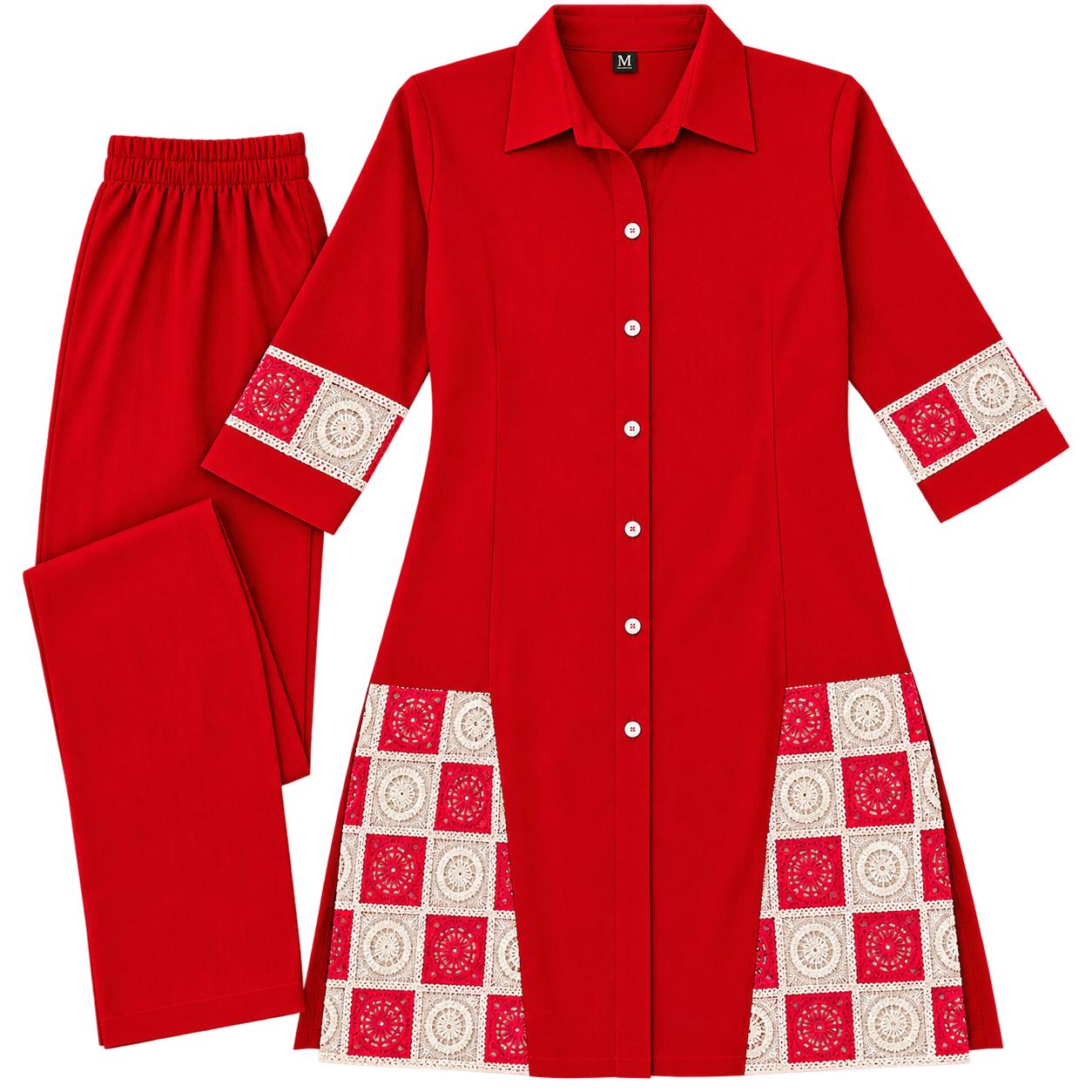 Red Kurti Set